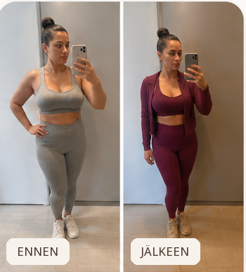 Asiakasarvostelu ennen ja jälkeen -kuvalla